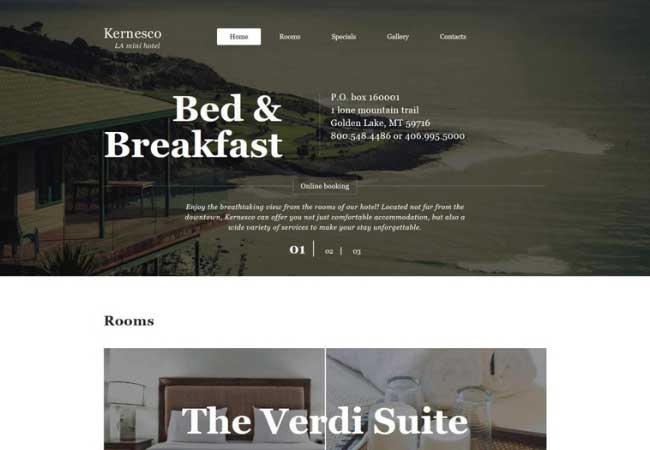 Best Bed and Breakfast Hotel Website Design